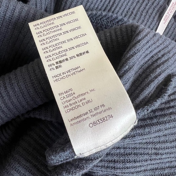 Free People Marley Top Gray Ribbed Twist Off Shoulder Long Sleeve Top Size Large - Picture 7 of 10